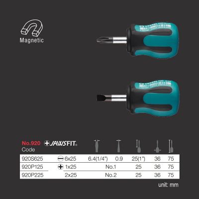 VESSEL SL 6 (1/4 in. x 1 in.) Megadora Stubby Screwdriver