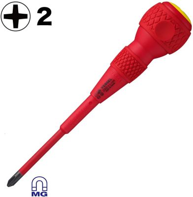 Image showing  #2 Phillips 4 in. Ball Grip Insulated Screwdriver