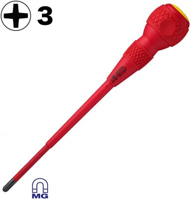 Image showing  #3 Phillips 6 in. Ball Grip Insulated Screwdriver
