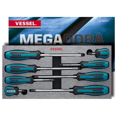 Image showing  8 pc. Megadora JAWSFIT Screwdriver Set