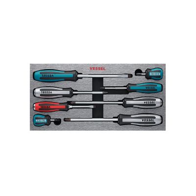 VESSEL 8 pc. Assorted Megadora Impacta Screwdriver Set