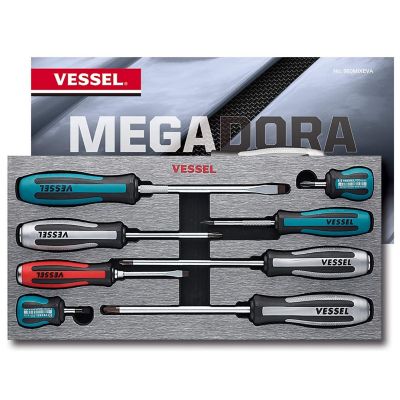 Image showing  8 pc. Assorted Megadora Impacta Screwdriver Set