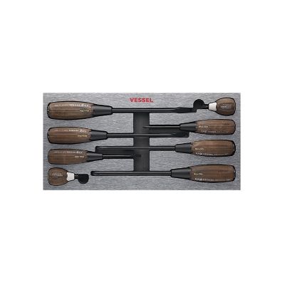 VESSEL 8 pc. Wood-Composite Non-Slip Tang-Thru Screwdriver Set