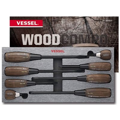 Image showing  8 pc. Wood-Composite Non-Slip Tang-Thru Screwdriver Set