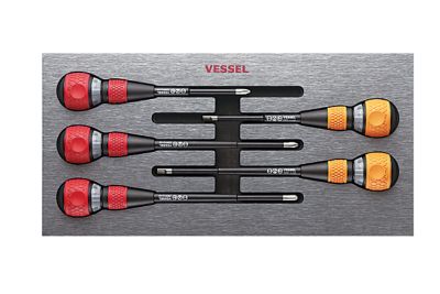 VESSEL 5 pc. Ball Grip Ratchet Screwdriver Set