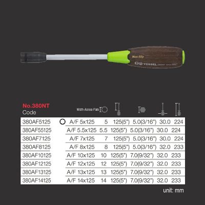 Image showing  Assorted Wood-Composite Non-Slip Hex Nut Driver Set, 8 pc.