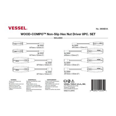 Image showing  Assorted Wood-Composite Non-Slip Hex Nut Driver Set, 8 pc.