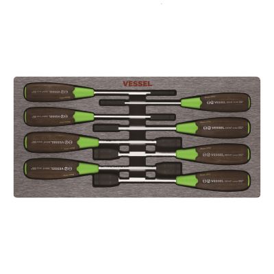 Image showing 5 th VESSEL Assorted Wood-Composite Non-Slip Hex Nut Driver Set, 8 pc.