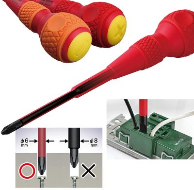 Image showing  Ball Grip Insulated Screwdriver 5 pc. Set No.2005PBU