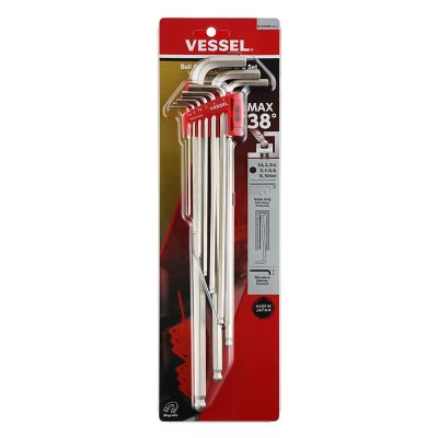 Image showing  Ball Point Hex L-Key Wrench (Extra Long Type) 9 pc. Set