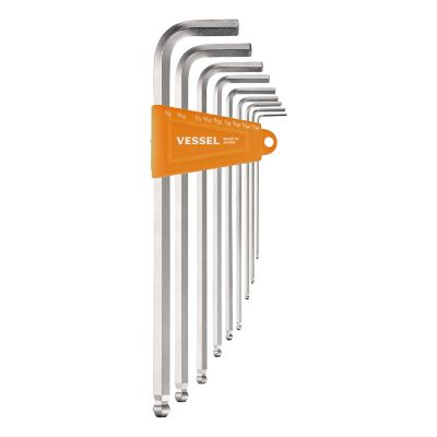 VESSEL Ball Point Hex L-Key Wrench 9 pc. Set, Inch, Long Type