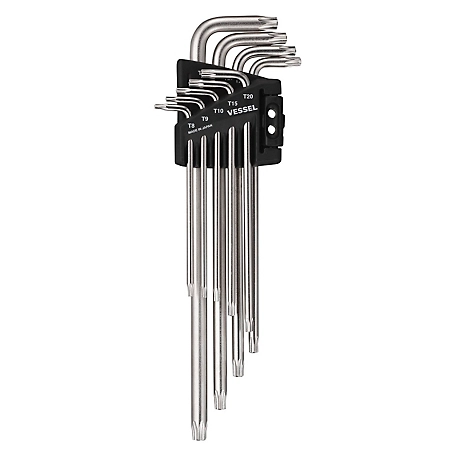 VESSEL Tamper-Proof Torx L-Key Wrench 9 pc. Set, 8509TXHU