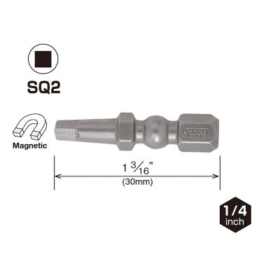Image showing  25 pc. SQ2 x 30 mm Impact Ball Torsion Bit Set, Bulk