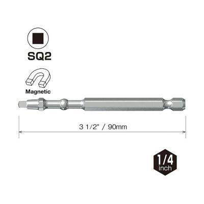 VESSEL 10 pc. SQ2 x 90 mm Impact Ball Torsion Bit Set, Bulk