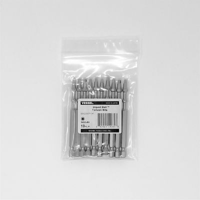 Image showing  10 pc. SQ2 x 90 mm Impact Ball Torsion Bit Set, Bulk
