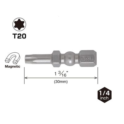 Image showing  2 pc. T20 x 30 mm Impact Ball Torsion Bit Set, Card