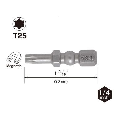 Image showing  25 pc. T25 x 30 mm Impact Ball Torsion Bit Set, Bulk