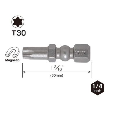 VESSEL Impact Ball Torsion Bit T30x30 25 pc. (Bulk), IBTX3030P25K