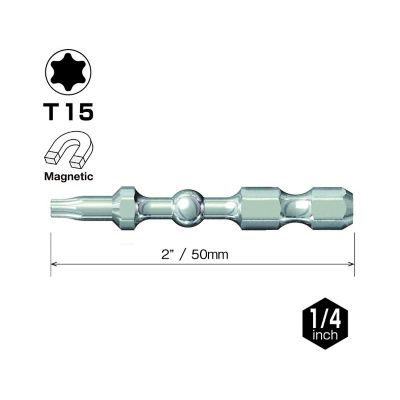 VESSEL 25 pc. T15 x 50 mm Impact Ball Torsion Bit Set, Bulk