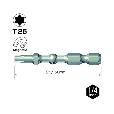 VESSEL 25 pc. T25 x 50 mm Impact Ball Torsion Bit Set, Bulk