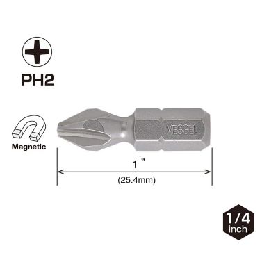 Image showing  25 pc. PH2 x 25.4 mm Neck Torsion Insert Bit Set, Bulk