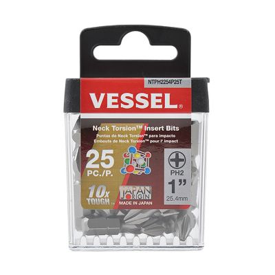 VESSEL Neck Torsion Insert Bit PH2x25.4 25 pc. (Case), NTPH2254P25T