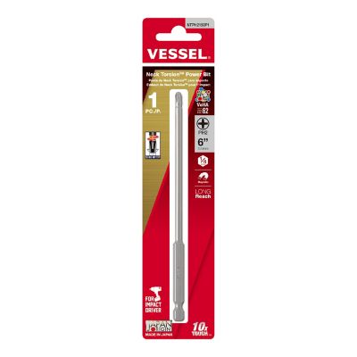 VESSEL PH2 x 150 mm Neck Torsion Power Bit, Card