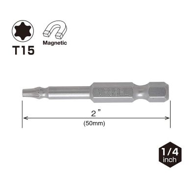 Image showing  25 pc. T15 x 50 mm Neck Torsion Power Bit Set, Bulk