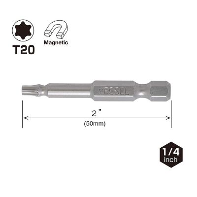 Image showing  25 pc. T20 x 50 mm Neck Torsion Power Bit Set, Bulk