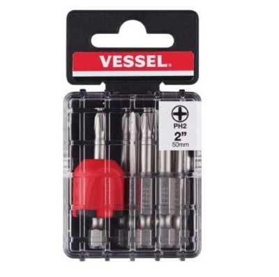 VESSEL Neck Torsion Power Bit PH2x50 10 pc. with Mag Enhancer (Case), MGEPH250P10T