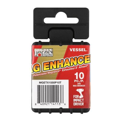 Image showing  10 pc. T15 x 50 mm Neck Torsion Power Bit Set with Mag Enhancer, Case