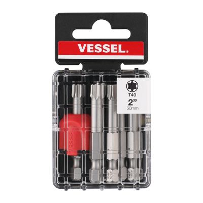 VESSEL Neck Torsion Power Bit T40x50 10 pc. Set with Mag Enhancer (Case)