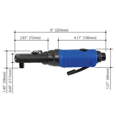 Image showing  3/8 in. Drive Wobble Sealed Flat Head Mini Ratchet