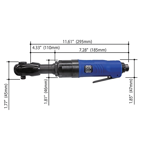 SP AIR 3/8 in. Drive Reaction-Free High-Speed Impact Ratchet