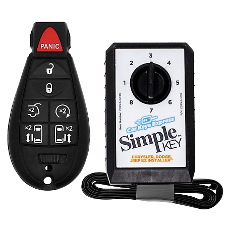 Car Keys Express Chrysler, Dodge and Jeep Simple Key, 7 Button Fob Integrated Key