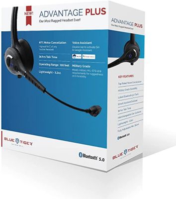 Blue Tiger Advantage Plus Mono Headset, Black