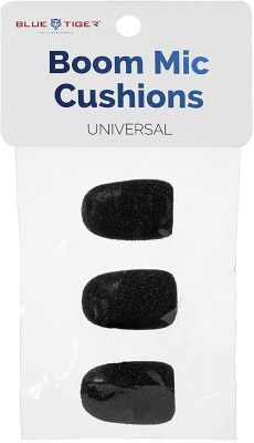 Blue Tiger Microphone Covers, Black, 3-Pack
