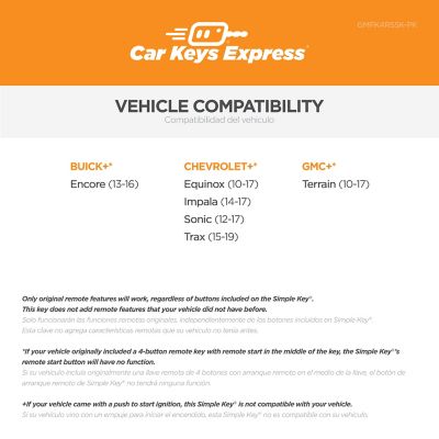 Image showing  GM Simple Key, 4 Button, GMFK4RSSK-PK