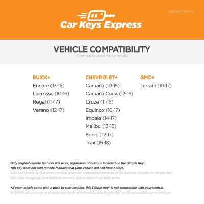 Image showing  GM Simple Key, 4 Button, GMFK4TSK-PK