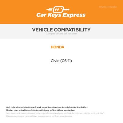 Image showing  Honda Simple Key, 4 Button, HNRH-H4TZ0SK