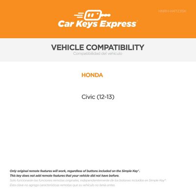 Image showing 3 th Car Keys Express Honda Simple Key, 4 Button, HNRH-H4TZ3SK