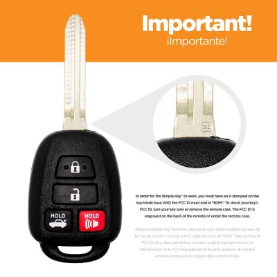 Image showing 6 th Car Keys Express Toyota Simple Key, 4 Button, TORH-E4TZ1SK