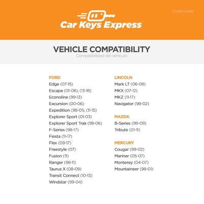 Image showing  Ford Keyless Entry Remote with 3 Buttons