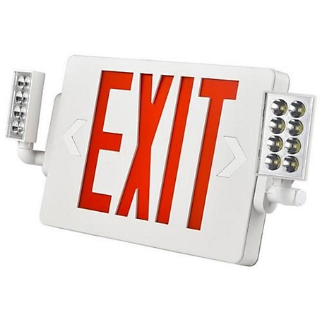 Beyond LED Technology H3 LED Exit & Emergency Light Combo 3.3W, Red, Single & Double Face, Pack of 2