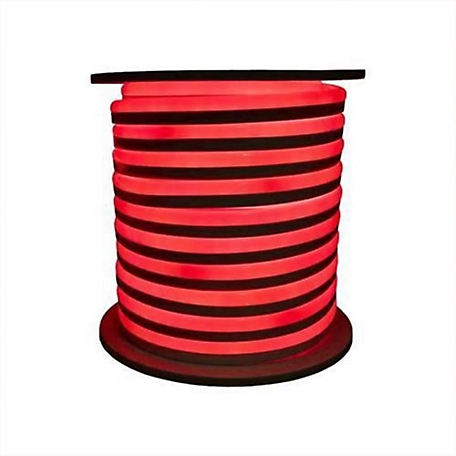 Beyond LED Technology NE9 LED Flexible Neon Rope Light, 50 ft., 164W, Includes Clips/Connectors & AC Powered Kit, Red
