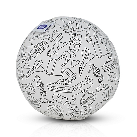 BubaBloon Color-In Travel Design Cotton Balloon Cover with Washable Markers