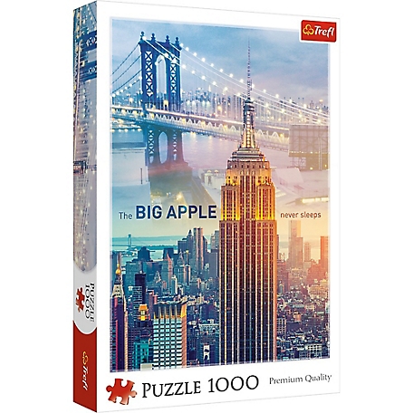 Trefl 1,000 pc. New York City at Dawn Jigsaw Puzzle, Showcases Brooklyn Bridge and Empire State Building