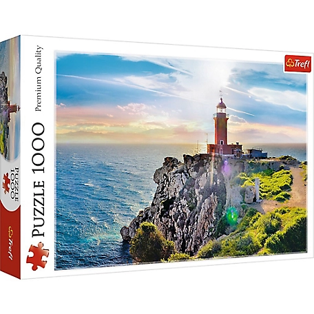 Trefl 1,000 pc. Melagavi Lighthouse Jigsaw Puzzle, Showcases the Alkyonides Islands in Greece