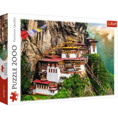 Trefl 2,000 pc. Tiger's Nest Jigsaw Puzzle, Showcases Bhutan Himalayan Mountains