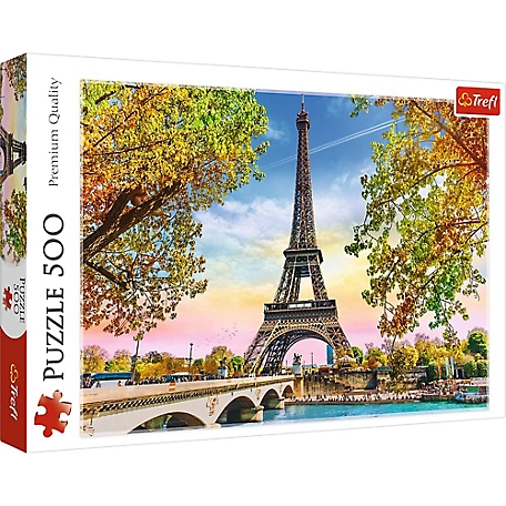 Trefl 500 pc. Romantic Paris France Jigsaw Puzzle, Showcases the Eiffel Tower in the Fall